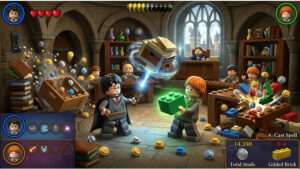 Uitgelichte thumbnail van LEGO Harry Potter: Years 1-4 op Nintendo met LEGO-tovenaars in een magische scène