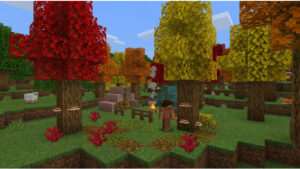Featured thumbnail voor Minecraft (Bedrock Edition) Preview 26.40.27 met Dappled Forest en Abandoned Camp