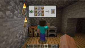 Minecraft featured thumbnail met een werkbank, passend bij een gids over efficiënt craften