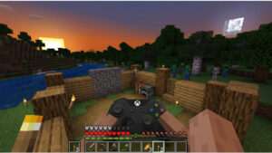 Minecraft featured thumbnail met een blokkerig landschap, passend bij het artikel over spelen op Xbox