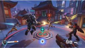 Overwatch 2 thumbnail over het ping-systeem met een shooter-achtergrond en titeltekst