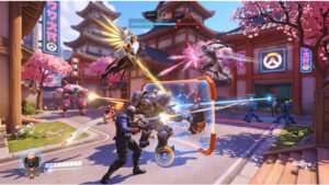 Overwatch featured thumbnail voor PS met de opvallende teamshooter-stijl en artikelkop in beeld