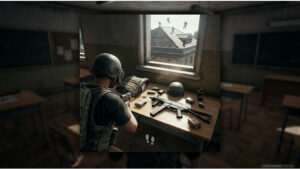 PUBG uitgelichte thumbnail met soldaat met wapen en rook, passend bij lootprioriteit bij hotdrops