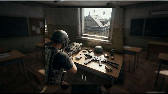 PUBG uitgelichte thumbnail met soldaat met wapen en rook, passend bij lootprioriteit bij hotdrops