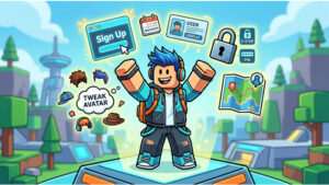 Roblox featured thumbnail met titel over een Roblox account aanmaken in een paar minuten