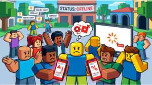 Roblox featured thumbnail over een storing op dinsdagavond met 3.000 meldingen in één uur