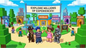 Roblox featured thumbnail met de tekst "Wat is Roblox en hoe begin je ermee?" op een donkere achtergrond