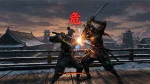 Uitgelichte thumbnail voor Sekiro: Shadows Die Twice met de shinobi Sekiro en de titeltekst over precisie