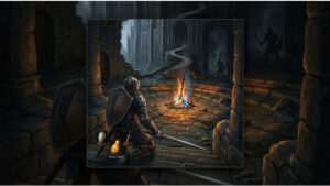 Soulsborne featured thumbnail met een donkere krijger en gids-tekst voor beginners om de eerste uren te overleven
