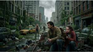 Featured thumbnail voor The Last of Us over de beste difficulty, met donkere game-achtergrond en titeltekst