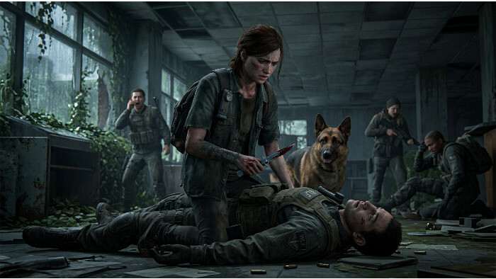 Featured thumbnail voor The Last of Us Part II over de wrange gameplay-loop, met gamebeeld als achtergrond