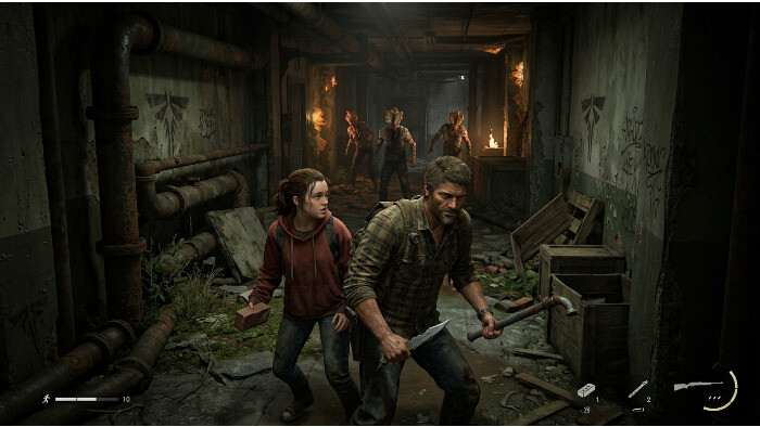 The Last of Us walkthrough thumbnail met Joel en Ellie in een verlaten stad, passend bij een hoofdstuk-overzicht