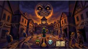 Featured thumbnail voor The Legend of Zelda: Majora's Mask op Nintendo Switch met Majora's Mask en Link