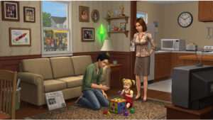 The Sims 2 featured thumbnail met de iconische groene plumbob en personages in een huiselijke setting