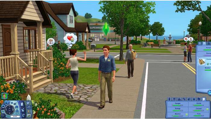 Uitgelichte thumbnail voor The Sims 3 op PC met het groene plumbob-icoon op een donkere achtergrond