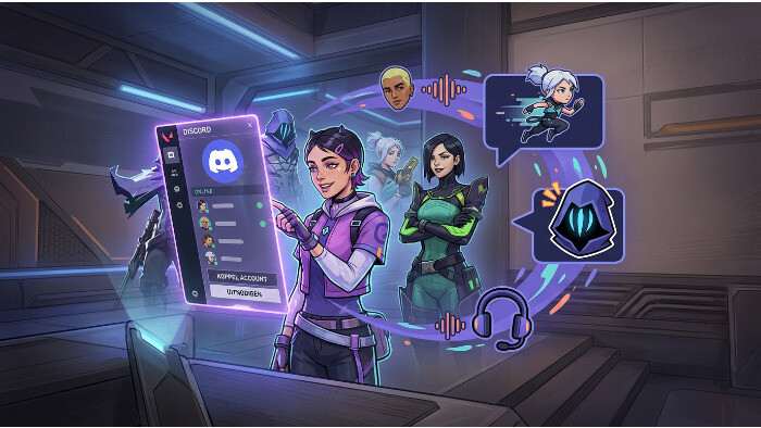Uitgelichte thumbnail voor Valorant met Discord-integratie en een gratis drop met voicelines en emotes