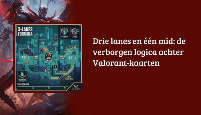 Valorant H1-banner met titeloverlay over de verborgen logica achter kaarten