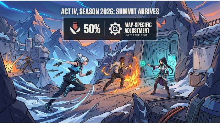 Valorant featured thumbnail met Summit en tekst over 50% RR-korting die de ranked ladder door elkaar schudt