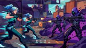 Valorant uitgelichte thumbnail met Vandal en Phantom rifles voor een keuzevergelijking