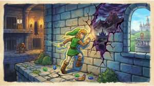 Thumbnail van The Legend of Zelda: A Link Between Worlds met Link en de titel op een 3DS-achtige achtergrond