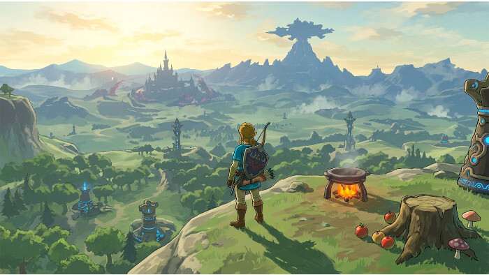 Uitgelichte thumbnail voor The Legend of Zelda: Breath of the Wild op Switch met open-wereld avontuursfeer