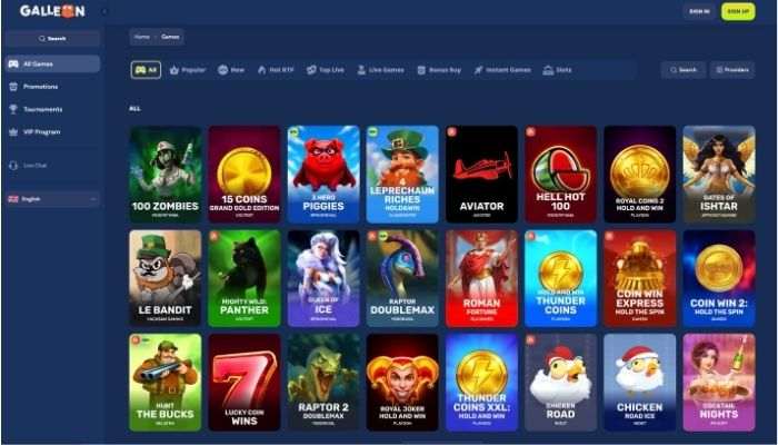 Galleon.bet casino spellen