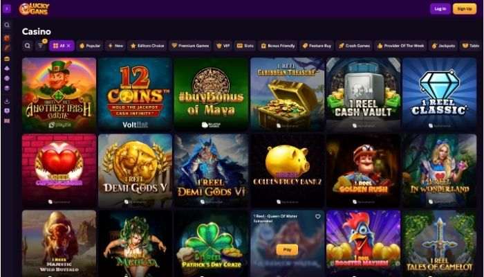 Luckygans casino games