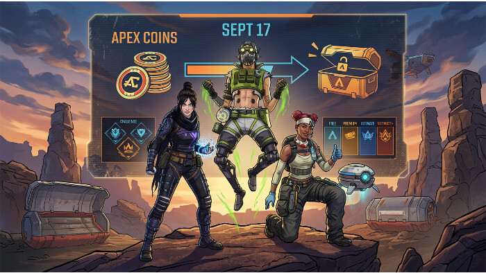 Apex Legends thumbnail met Respawn-logo en tekst over battle pass-aanpassingen die zijn teruggedraaid