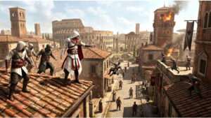 Uitgelichte thumbnail voor Assassin's Creed: Brotherhood op Xbox met Ezio Auditore en de strijd om Rome