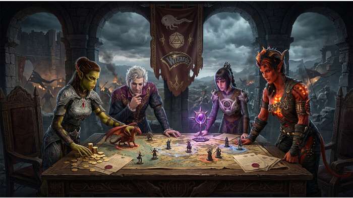 Featured thumbnail met Baldur's Gate 3-artwork bij artikel over Hasbro dat strenger snijdt in D&D-games
