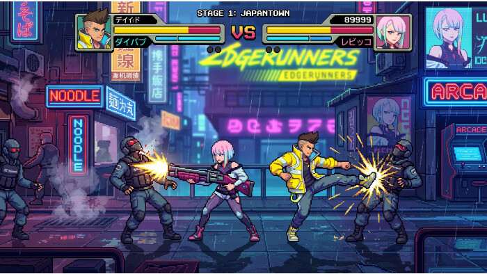Uitgelichte thumbnail over Cyberpunk 2077 met verwijzing naar een Cyberpunk: Edgerunners brawler van WayForward