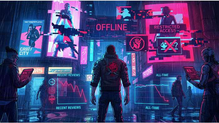 Cyberpunk 2077 thumbnail over review bombing en hoe politiek de Steam-score beïnvloedt