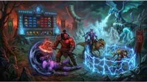 Dota 2 uitgelichte thumbnail met draft-scherm en hero-iconen, gericht op meta counterpicks