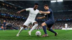 Vierkante thumbnail voor EA Sports FC met focus op HypermotionV gameplay verschillen