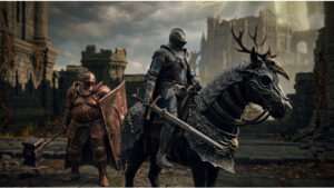 Elden Ring thumbnail met Tarnished en gouden licht, verwijzend naar nieuwe classes en Torrent-skins in Tarnished Pack