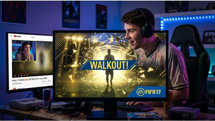 FIFA 17 thumbnail over pack-openings in 2026 die honderdduizenden views trekken op social media