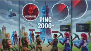 Fortnite featured thumbnail over UK-servers met 2.000+ ms latency die matches onplayable maakt
