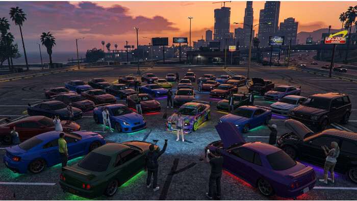GTA Online thumbnail met een sportauto bij een carmeet, passend bij de TikTok-trend uit het artikel