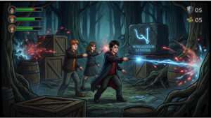 Uitgelichte thumbnail van Harry Potter and the Goblet of Fire op PS2 met Harry die een spreuk afvuurt
