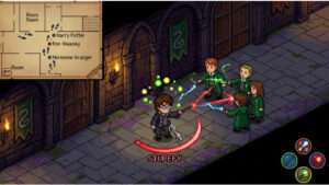 Uitgelichte thumbnail voor Harry Potter and the Order of the Phoenix op Nintendo DS met Harry in een donker magisch decor