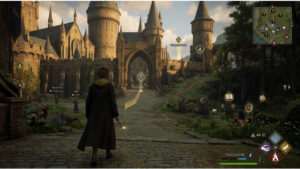 Hogwarts Legacy thumbnail met een tovenaar bij Hogwarts, passend bij het thema vrijheid versus sturing