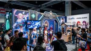 Honkai: Star Rail thumbnail met promotie voor Anime Expo 2026 booth en sushi-thema