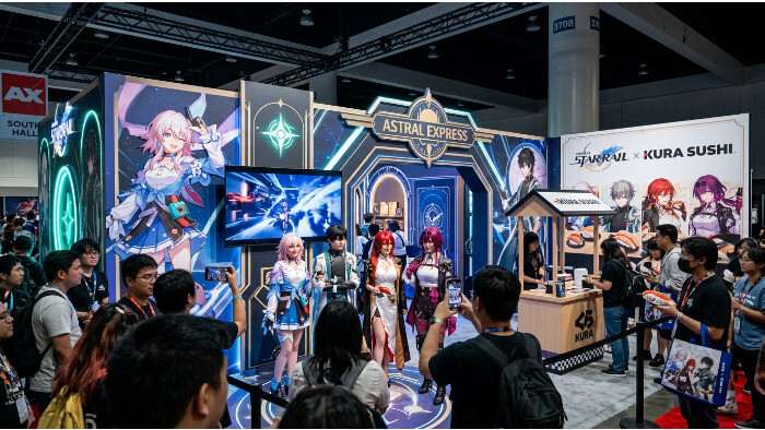 Honkai: Star Rail thumbnail met promotie voor Anime Expo 2026 booth en sushi-thema