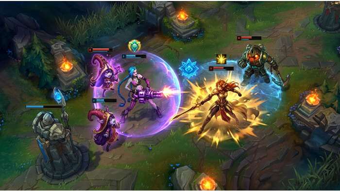 League of Legends thumbnail over peel versus engage supports, with een paarse game-achtergrond en titeltekst