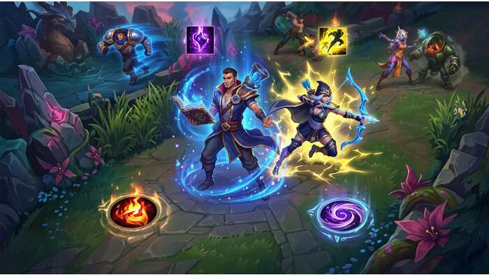 League of Legends featured thumbnail over summoner spells kiezen, met iconen van spreuken op een game-achtergrond