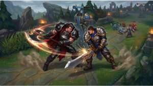 League of Legends thumbnail over toplane matchups en hoe je elke lane wint, met een duel op de toplane.
