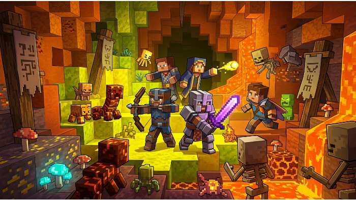 Uitgelichte thumbnail voor Minecraft Dungeons II met aankondiging van de release op 29 september