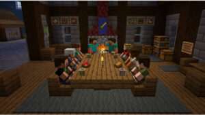Minecraft featured thumbnail over zitten-animatie die de sociale regels op servers verandert
