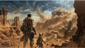 Uitgelichte thumbnail voor Monster Hunter Wilds met jager en monster, bij nieuws over zomer-expansion en laatste update