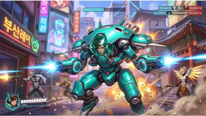 Overwatch 2 thumbnail over DMon die speelbaar wordt gemaakt via een TikTok-maker